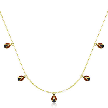 925 Ayar Gümüş Uğur Böceği Şans Kadın Gümüş Kolye