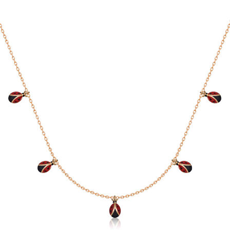 925 Ayar Gümüş Uğur Böceği Şans Kadın Gümüş Kolye