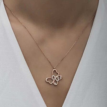 925 Ayar Gümüş Sonsuzluk Kelebek Kadın Gümüş Kolye