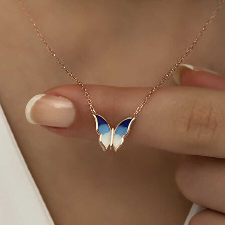 925 Ayar Gümüş Minimal Kelebek Kadın Gümüş Kolye