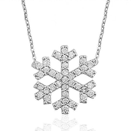 925 Ayar Gümüş Kar Tanesi Kadın Gümüş Kolye