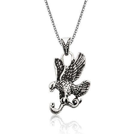 925 Ayar Gümüş Kartal Erkek Gümüş Kolye