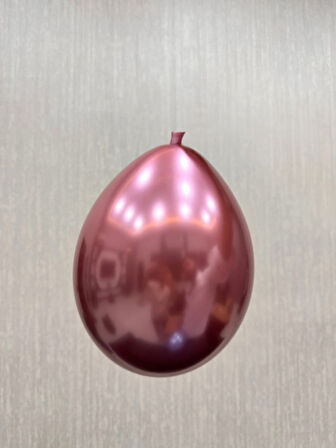 10’lu Krom Pembe Balon – 12 inç, Ayna Efektli Metalik Parti Balonu
