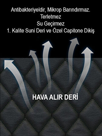 Mini Cooper F56 3 Kapı 2li Koltuk Minderi Terletmez Siyah Deri Siyah Dikiş