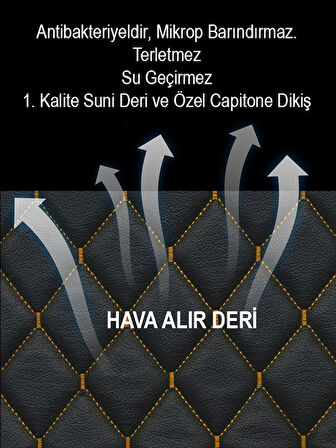 Jeep Cherokee Kumaş 2li Deri Kaplama Koltuk Minderi Siyah Sarı