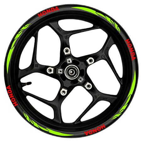 Honda kırmızı yazılı  neon(fıstık yeşili) pençe şeritli