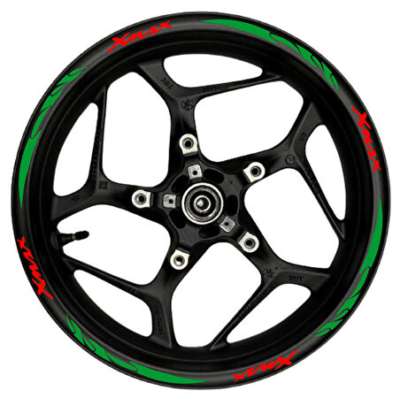 Xmax kırmızı yazılı  yeşil reflektif pençe şeritli