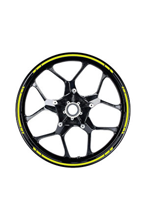 Yazısız Uzun Kısa Kesikli Tek Renk 16'lı Jant Sticker Modeli