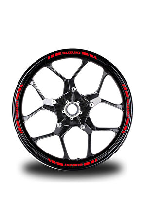 Suzukı Yazılı Kısa Dış Şerit 16'lı Tek Renk Jant Sticker Modeli