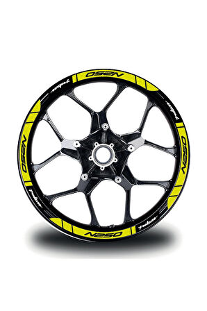 Bajaj N250 Jant Sticker Baskılı Neon Yeşil (Sarı) Etiket Modeli