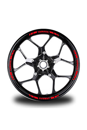Yamaha Yazılı Kısa Dış Şerit 16'lı Tek Renk Jant Sticker Modeli