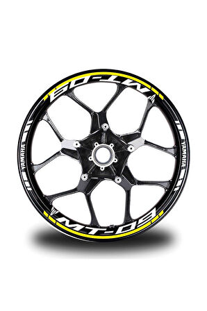 Sarı Yamaha MT 09 Takım Jant Sticker Etiket