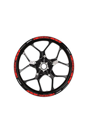 Bajaj Dominar 400 Baskılı Jant Dışı Şerit Motosiklet Sticker Etiket Modeli Kırmızı