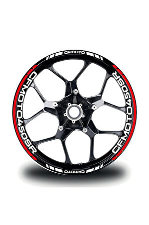 Cfmoto 450sr Jant Sticker Iç Dış Yazılı Kırmızı