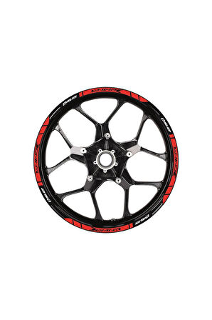 Bajaj Dominar 250 Baskılı Jant Dışı Şerit Motosiklet Sticker Etiket Modeli Kırmızı