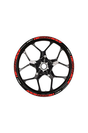 Bajaj Pulsar NS200 Baskılı Jant Dışı Şerit Motosiklet Sticker Etiket Modeli Kırmızı