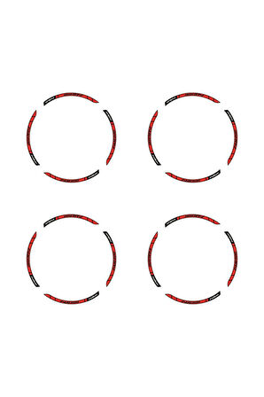 Bajaj Pulsar NS200 Baskılı Jant Dışı Şerit Motosiklet Sticker Etiket Modeli Kırmızı