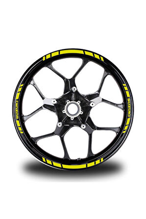 Suzukı Yazılı Kısa Yazısız Kısa Dış Şerit 16'lı Tek Renk Jant Sticker Modeli