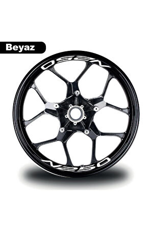 Bajaj N250 Jant İçi Yazı Sticker Modeli Beyaz
