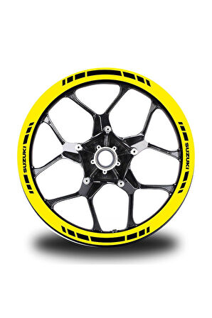 Suzukı Yazılı Kısa Yazısız Kısa Dış Şerit 16'lı Tek Renk Jant Sticker Modeli