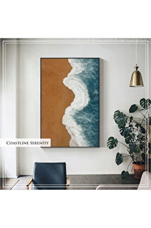 Metal Çerçeveli Gerçek Camlı Tekli Coastline Serenity Tablosu