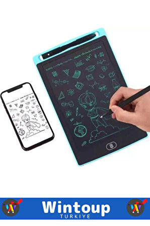 Özel Üretim Dijital Kalemli Çocuk Eğitim Tableti Grafik Ders Not Ödev Resim LCD Writing Tablet Mavi