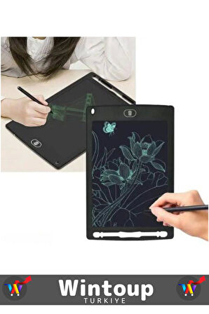 Özel Üretim Dijital Kalemli Çocuk Eğitim Tableti Grafik Ders Not Ödev Resim LCD Writing Tablet Siyah