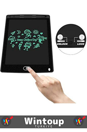 Özel Üretim Dijital Kalemli Çocuk Eğitim Tableti Grafik Ders Not Ödev Resim LCD Writing Tablet Siyah