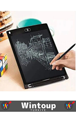 Özel Üretim Dijital Kalemli Çocuk Eğitim Tableti Grafik Ders Not Ödev Resim LCD Writing Tablet Siyah