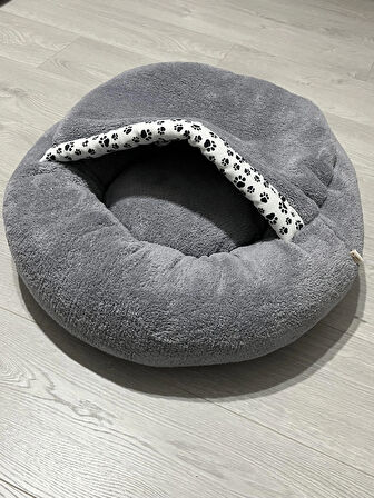 Coddry Pet Simit Mağara Yatak - Kedi, Küçük Irk Köpek Yatağı 45x45x16 Cm 1.kalite Peluş Kumaş