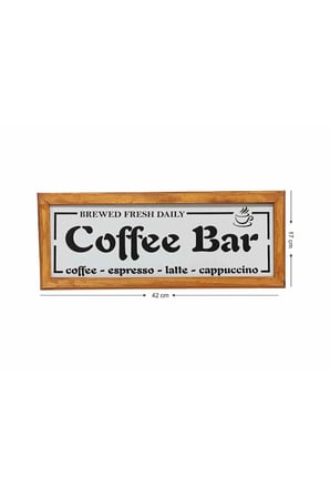 Çay Kahve Köşesi Duvar Dekoru ,coffee Bar Breved Fresh Beyaz Zeminli Ahşap Çerçeveli Tablo