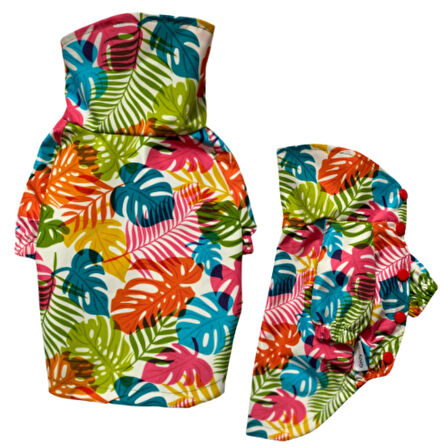 Gedyco Colorful Palm Fileli Küçük Irk Köpek Yağmurluğu