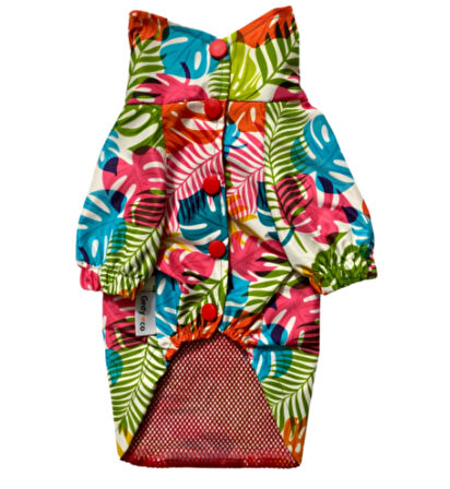 Gedyco Colorful Palm Fileli Küçük Irk Köpek Yağmurluğu