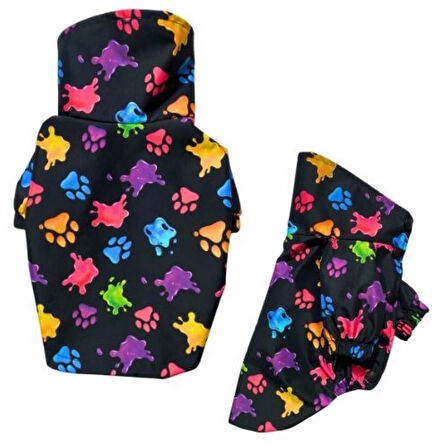 Gedyco Colorful Paws Polarlı Küçük Irk Köpek Yağmurluğu
