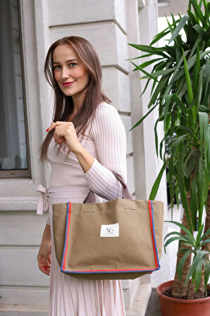 mumlu kanvas çanta,kanvas çanta,kahverengi mumlu kanvas çanta,kahverengi tote çanta ,colors and cotton çanta