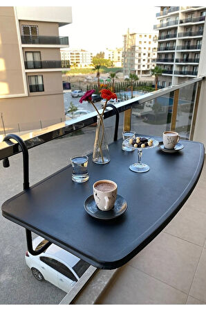 Morpanya Consept Pratik Katlanabilir Masa Balkon Masa Askılı Masa Bahçe Masası