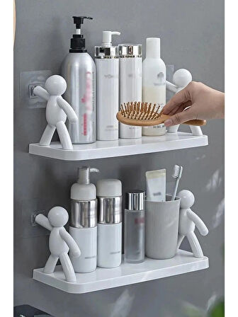 Yapışkanlı Raf Banyo Organizer Mutfak Organizer 14cm en, 34 cm genişlik