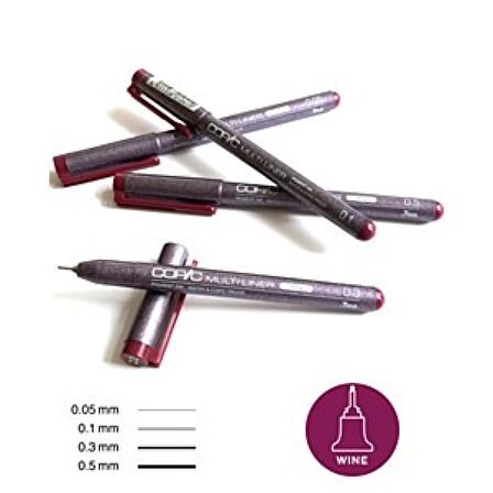 Copic Multiliner Wine Set (0,05, 0,1, 0,3, 0,5)