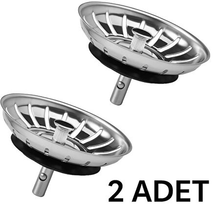 2 Adet Çöpmak 8 cm Paslanmaz Çelik Lavabo Evye Gider Süzgeci (Sifon Süzgeci) – Tıkanıklık Önleyici
