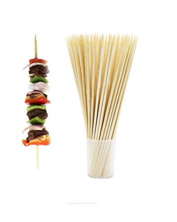 Hayal Sepeti Bambu Kalın Ahşap Çöp Şiş Çubuğu 40 Cm - 20 Adet