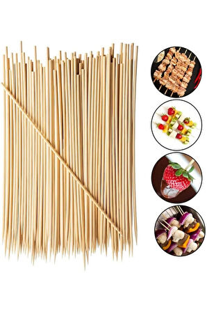 Hayal Sepeti Bambu Kalın Ahşap Çöp Şiş Çubuğu 40 Cm - 20 Adet