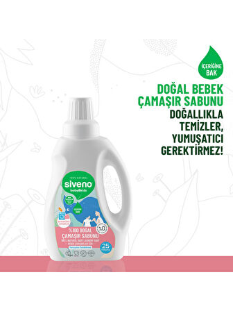%100 Doğal Bebek Çamaşır Sabunu Kendinden Yumuşatıcılı Bitkisel Deterjan Vegan 750 ml X2 Adet