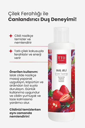 TTO Clinic Çilek Tazeliği Duş Jeli Panthenol İle Cildinizi Onarın