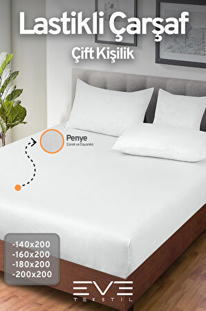Fitted Yüksek Kaliteli Penye Kumaş Çift Kişilik Lastikli Çarşaf 