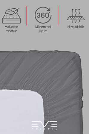 Fitted Yüksek Kaliteli Penye Kumaş Çift Kişilik Lastikli Çarşaf 