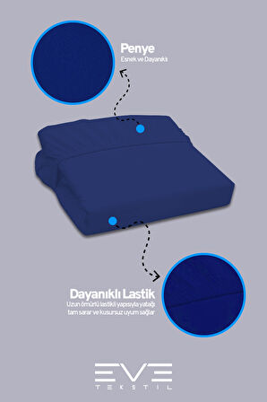 Fitted Yüksek Kaliteli Penye Kumaş Çift Kişilik Lastikli Çarşaf 