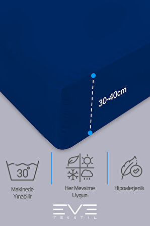 Fitted Yüksek Kaliteli Penye Kumaş Çift Kişilik Lastikli Çarşaf 