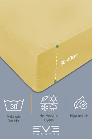 Fitted Yüksek Kaliteli Penye Kumaş Çift Kişilik Lastikli Çarşaf 