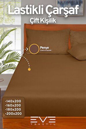 Fitted Yüksek Kaliteli Penye Kumaş Çift Kişilik Lastikli Çarşaf 