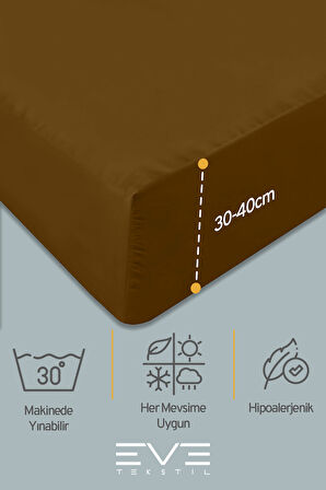 Fitted Yüksek Kaliteli Penye Kumaş Çift Kişilik Lastikli Çarşaf 